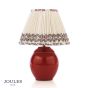 Joules Wentworth Table Lamp Red Ceramic and Matt Antique Brass With Shade