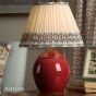 Joules Wentworth Table Lamp Red Ceramic and Matt Antique Brass With Shade