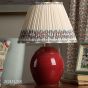 Joules Wentworth Table Lamp Red Ceramic and Matt Antique Brass With Shade