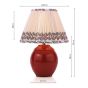 Joules Wentworth Table Lamp Red Ceramic and Matt Antique Brass With Shade