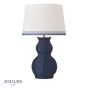Joules Whitby Table Lamp Matt Blue and Antique Brass With Shade