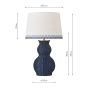 Joules Whitby Table Lamp Matt Blue and Antique Brass With Shade