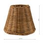 Wicker Dark Brown Rattan Empire Shade 15cm