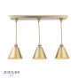 Joules Wollaton 3 Light Bar Pendant Matt Antique Brass and Matt White