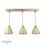 Joules Wollaton 3 Light Bar Pendant Matt Antique Brass and Matt White