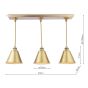 Joules Wollaton 3 Light Bar Pendant Matt Antique Brass and Matt White