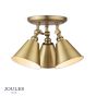 Joules Wollaton 3 Light Plate Spotlight Matt Antique Brass and Matt White