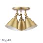 Joules Wollaton 3 Light Plate Spotlight Matt Antique Brass and Matt White