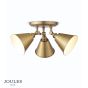 Joules Wollaton 3 Light Plate Spotlight Matt Antique Brass and Matt White