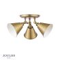 Joules Wollaton 3 Light Plate Spotlight Matt Antique Brass and Matt White