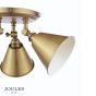 Joules Wollaton 3 Light Plate Spotlight Matt Antique Brass and Matt White