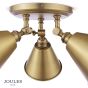 Joules Wollaton 3 Light Plate Spotlight Matt Antique Brass and Matt White