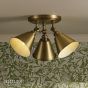 Joules Wollaton 3 Light Plate Spotlight Matt Antique Brass and Matt White