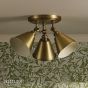 Joules Wollaton 3 Light Plate Spotlight Matt Antique Brass and Matt White