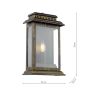 Wrest Park Outdoor Wall Light Hand-brushed Black/Gold and Glass IP44