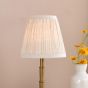 Wyman Rechargeable Table Lamp Antique Bronze With Linen Pleated Shade LED