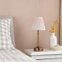 Wyman Rechargeable Table Lamp Antique Bronze With Linen Pleated Shade LED