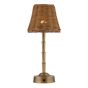 Wyman Rechargeable Table Lamp Antique Bronze With Rattan Shade LED