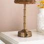 Wyman Rechargeable Table Lamp Antique Bronze With Rattan Shade LED