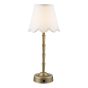 Wyman Rechargeable Table Lamp Antique Bronze With Linen Scallop Shade LED