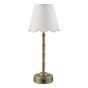 Wyman Rechargeable Table Lamp Antique Bronze With Linen Scallop Shade LED