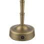 Wyman Rechargeable Table Lamp Antique Bronze With Linen Scallop Shade LED