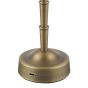 Wyman Rechargeable Table Lamp Antique Bronze With Linen Scallop Shade LED