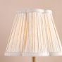 Wyman Rechargeable Table Lamp Antique Bronze With Linen Pleated Scalloped Shade LED