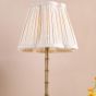 Wyman Rechargeable Table Lamp Antique Bronze With Linen Pleated Scalloped Shade LED