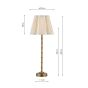 Wyman Rechargeable Table Lamp Antique Bronze With Linen Pleated Scalloped Shade LED