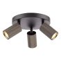 Yamis 3 Light Plate Spotlight Satin Bronze and Matt Black