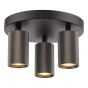 Yamis 3 Light Plate Spotlight Satin Bronze and Matt Black