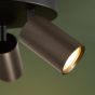Yamis 3 Light Plate Spotlight Satin Bronze and Matt Black