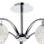 Yasmin 5 Light Semi-Flush Polished Chrome and Ribbed Glass