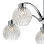 Yasmin 5 Light Semi-Flush Polished Chrome and Ribbed Glass