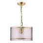 Yeva Pendant Natural Brass and Smoked Glass