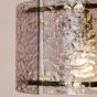 Yeva Pendant Natural Brass and Smoked Glass