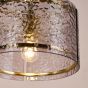 Yeva Pendant Natural Brass and Smoked Glass