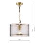 Yeva Pendant Natural Brass and Smoked Glass