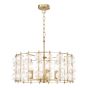 Yuridia 4 Light Pendant Satin Gold and Ribbed Glass
