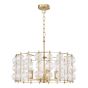 Yuridia 4 Light Pendant Satin Gold and Ribbed Glass