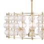 Yuridia 4 Light Pendant Satin Gold and Ribbed Glass