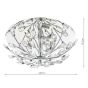 Zafir 3 Light Flush Polished Chrome Crystal