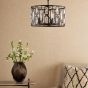 Zoelle 5 Light Pendant Matt Black and Crystal