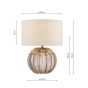 Zorin Table Lamp Tea Glass and Antique Brass With Linen Shade