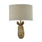 Abby Zebra Wall Light Gold with Natural Linen Shade