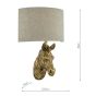 Abby Zebra Wall Light Gold with Natural Linen Shade