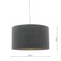 Akavia Grey Velvet Drum Shade 35cm