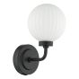 Alrik Bathroom Wall Light Matt Black and Opal Glass IP44