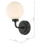 Alrik Bathroom Wall Light Matt Black and Opal Glass IP44